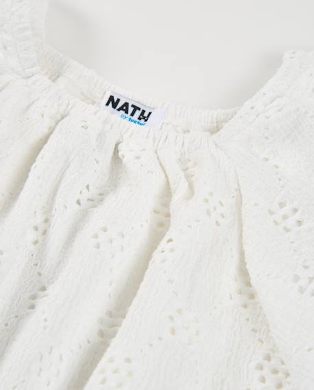 Blouse fille en maille avec manches amples Blanc 3 - vertbaudet enfant 