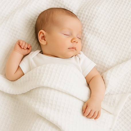 Couverture nid d'abeilles en coton bio Blanc+Fraise+Honey+Rose+Vert 6 - vertbaudet enfant 