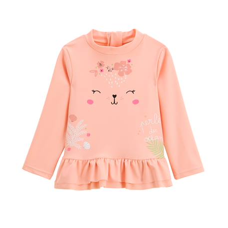 Maillot de bain fille 2 pièces t-shirt de protection uv et culotte deauville Peche 6 - vertbaudet enfant 