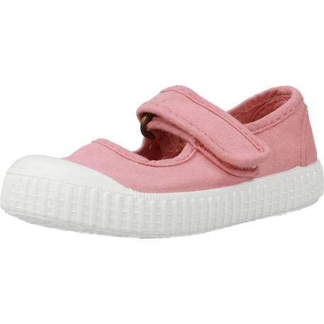 Ballerines à scratch fille Nude+Rose framboise 4 - vertbaudet enfant 