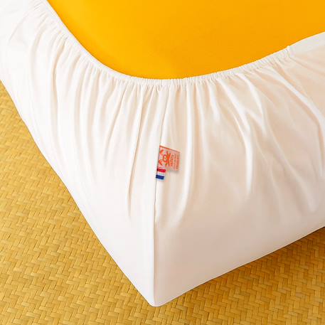 Drap housse en popeline de coton bio blanc Blanc 2 - vertbaudet enfant 