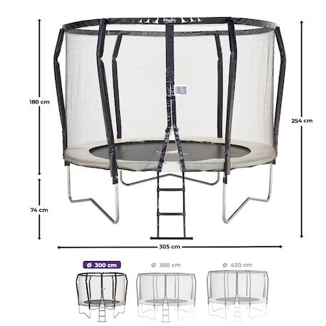Trampoline premium ø 300?cm avec filet de sécurité + échelle - famili 300 Beige 3 - vertbaudet enfant 