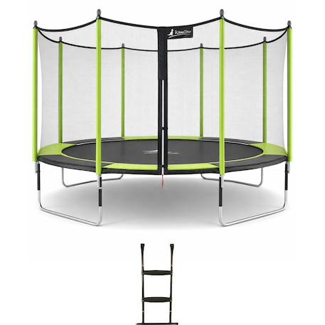 Trampoline jardin ø 430?cm + filet + échelle - jumpi 430 - noir/vert Vert 1 - vertbaudet enfant 