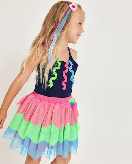Jupe fille en tulle à bandes ondulées  - vertbaudet enfant
