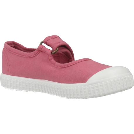 Ballerines à scratch fille Nude+Rose framboise 11 - vertbaudet enfant 