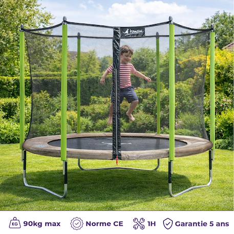 Trampoline jardin ø 300?cm + filet de sécurité - jumpi 300 - taupe/vert Vert 2 - vertbaudet enfant 