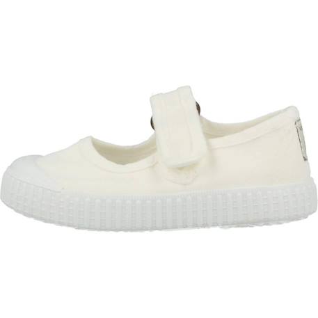 Ballerines à scratch fille Blanc+Rose framboise 2 - vertbaudet enfant 