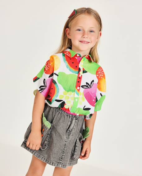 Bébé-Jupe fille avec poches et broderies colorées