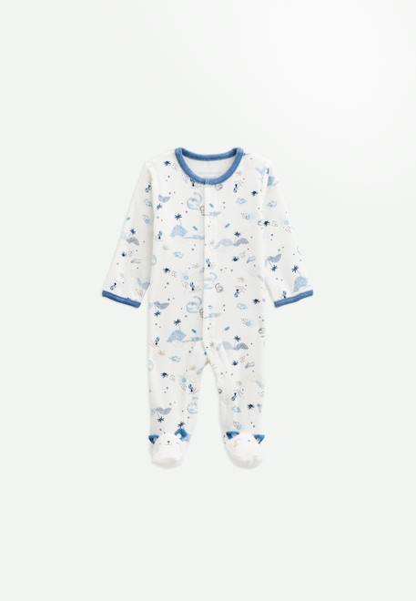 Pyjama bébé en velours dune valley Ecru 1 - vertbaudet enfant 
