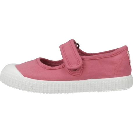 Ballerines à scratch fille Nude+Rose framboise 8 - vertbaudet enfant 