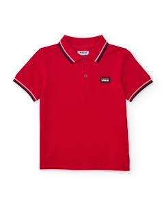 Garçon-T-shirt, polo, sous-pull-Polo garçon en maille avec détails contrastés