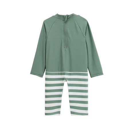 Combinaison de bain bébé manches longues protection uv hello dino Kaki 3 - vertbaudet enfant 