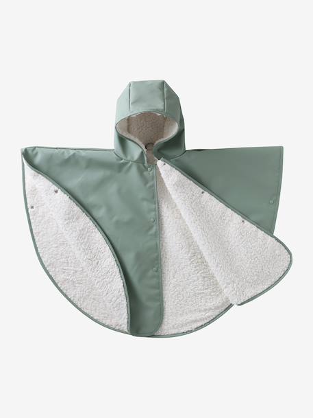 Poncho 18-36 mois pour siège auto caramel+vert sauge 4 - vertbaudet enfant 