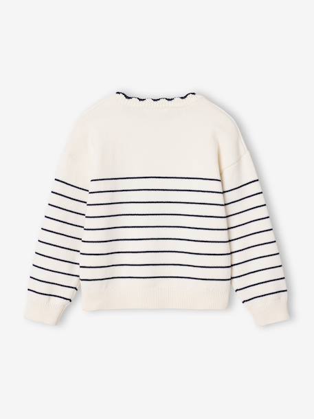 Pull fille manches longues framboise+marine+rose 6 - vertbaudet enfant 