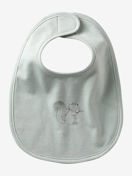 Lot 7 bavoirs naissance en coton bio* Babylone+ficelle+Hérisson+rose pâle+Tanzanie+vert d'eau 17 - vertbaudet enfant 