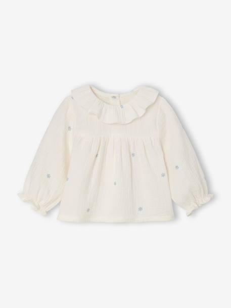 Blouse manches longues bébé écru 1 - vertbaudet enfant 
