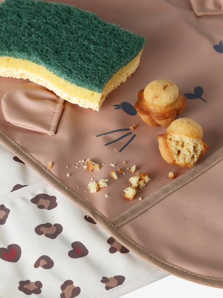 Lot 2 bavoirs ronds plastifiés moutarde+noisette 9 - vertbaudet enfant 