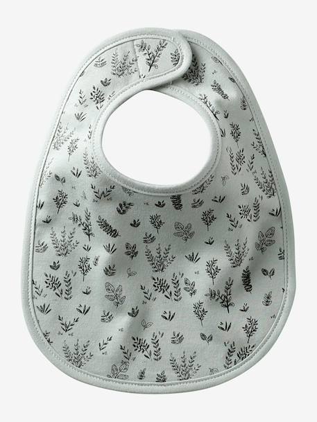Lot 7 bavoirs naissance en coton bio* Babylone+ficelle+Hérisson+rose pâle+Tanzanie+vert d'eau 15 - vertbaudet enfant 