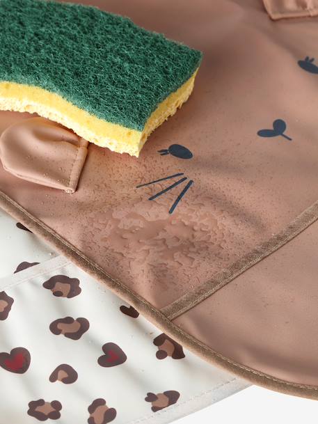 Lot 2 bavoirs ronds plastifiés moutarde+noisette 10 - vertbaudet enfant 