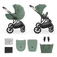 Puériculture-Poussette évolutive 2 en 1 suspension améliorée pour enfants à 22 kg