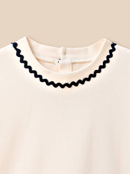 T-shirt  en coton biologique - collection junior Ecru+Grenade 2 - vertbaudet enfant 