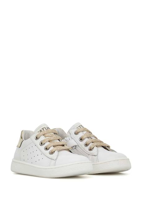 Baskets en cuir hasselt 2 zip. Blanc-platine- 2 - vertbaudet enfant 