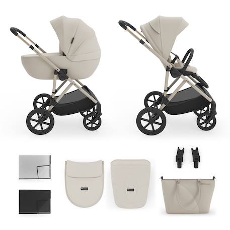 Poussette évolutive 2 en 1 suspension améliorée pour enfants à 22 kg Beige / sand dune+Gris noir+Velvet mocca+Venezian black+Vert foncé 1 - vertbaudet enfant 