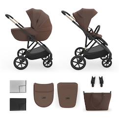 Puériculture-Poussette évolutive 2 en 1 suspension améliorée pour enfants à 22 kg