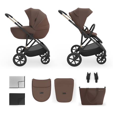 Poussette évolutive 2 en 1 suspension améliorée pour enfants à 22 kg Beige / sand dune+Gris noir+Velvet mocca+Venezian black+Vert foncé 13 - vertbaudet enfant 