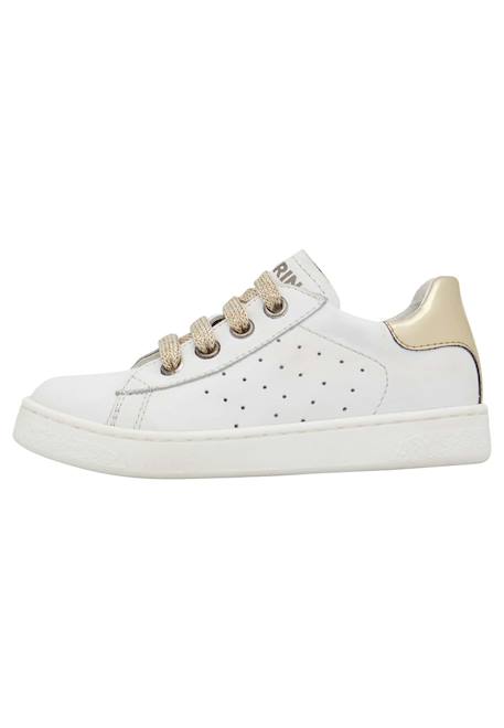 Baskets en cuir hasselt 2 zip. Blanc-platine- 3 - vertbaudet enfant 