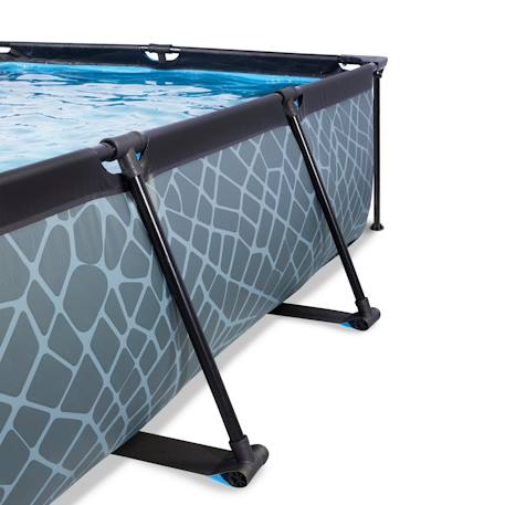 Piscine tubulaire rectangulaire 300x200x65cm avec pompe filtrante Gris+Gris clair+Vert 4 - vertbaudet enfant 