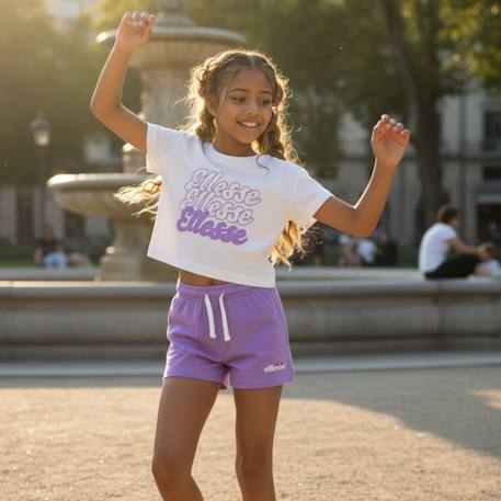Pack de 2 t-shirts et short fille Violet 2 - vertbaudet enfant 