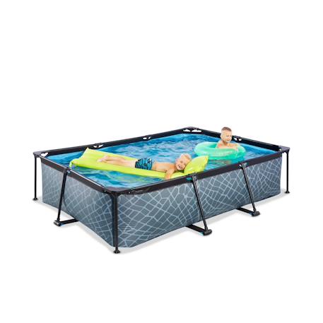 Piscine tubulaire rectangulaire 300x200x65cm avec pompe filtrante Gris+Gris clair+Vert 5 - vertbaudet enfant 