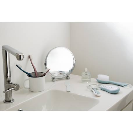 Set thermomètre de bain, coupe ongle et peigne brosse Rose ancienne+Vert bleu 7 - vertbaudet enfant 