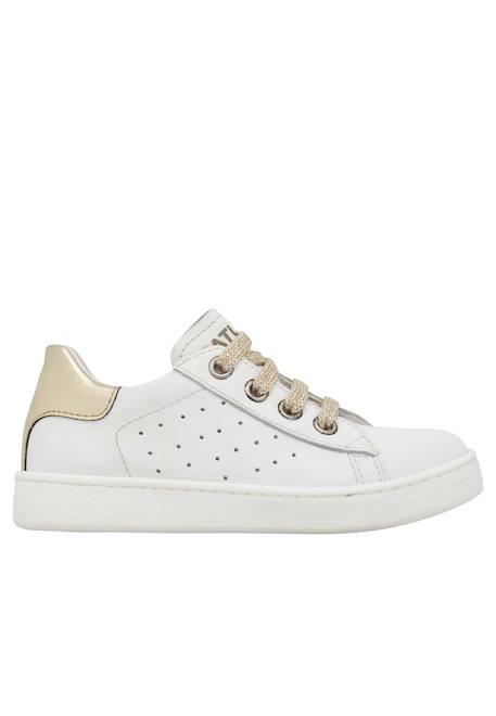 Baskets en cuir hasselt 2 zip. Blanc-platine- 1 - vertbaudet enfant 