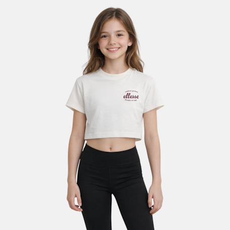 Top manches courtes fille avec imprimé Blanc 1 - vertbaudet enfant 