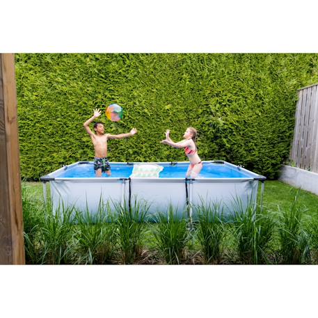 Piscine tubulaire rectangulaire 300x200x65cm avec pompe filtrante Gris+Gris clair+Vert 8 - vertbaudet enfant 