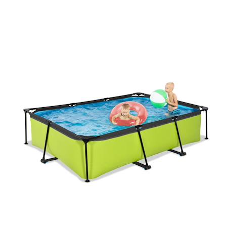 Piscine tubulaire rectangulaire 300x200x65cm avec pompe filtrante Gris+Gris clair+Vert 17 - vertbaudet enfant 