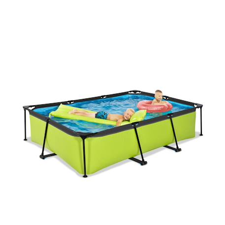 Piscine tubulaire rectangulaire 300x200x65cm avec pompe filtrante Gris+Gris clair+Vert 18 - vertbaudet enfant 