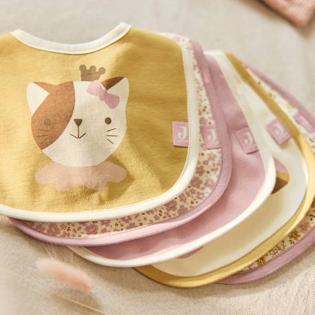 Lot de 5 bavoirs imperméables flower fairies Rose, jaune, violet 6 - vertbaudet enfant 