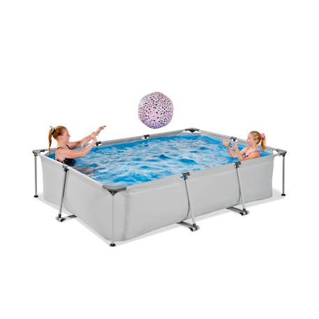 Piscine tubulaire rectangulaire 300x200x65cm avec pompe filtrante Gris+Gris clair+Vert 10 - vertbaudet enfant 
