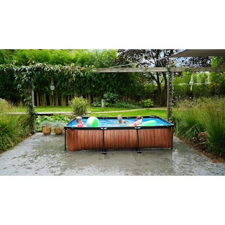 Piscine tubulaire rectangulaire 300x200x65cm avec pompe filtrante Marron 6 - vertbaudet enfant 