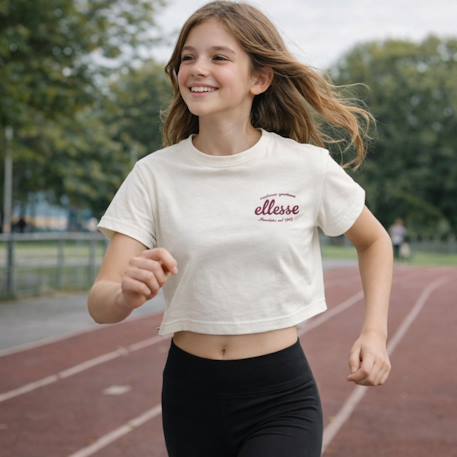 Top manches courtes fille avec imprimé Blanc 2 - vertbaudet enfant 