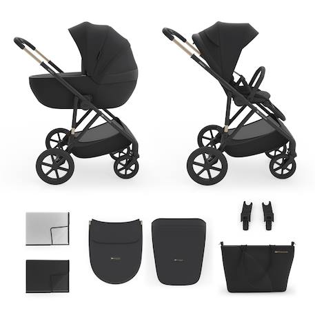 Poussette évolutive 2 en 1 suspension améliorée pour enfants à 22 kg Beige / sand dune+Gris noir+Velvet mocca+Venezian black+Vert foncé 19 - vertbaudet enfant 