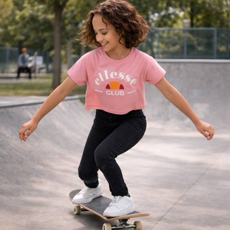 Top manches courtes fille avec imprimé Rose 2 - vertbaudet enfant 