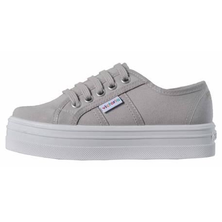 Basket à lacet fille Beige+Blanc+Noir 2 - vertbaudet enfant 