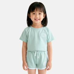 T-shirt avec logo et short fille  - vertbaudet enfant