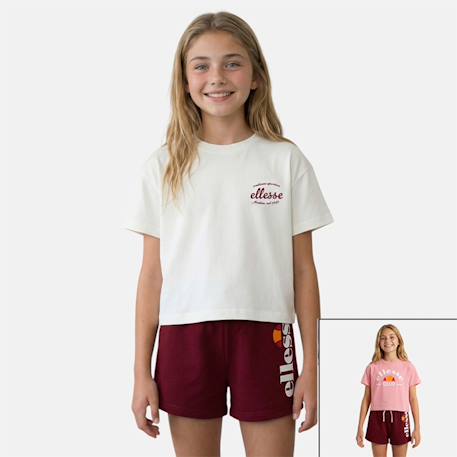 Pack de 2 t-shirts et short fille Bordeaux 1 - vertbaudet enfant 
