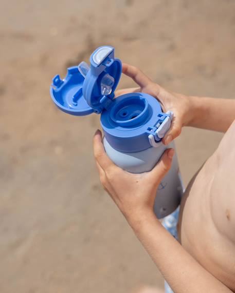 Gourde enfant avec paille isotherme 550 ml Bleu+Rose 2 - vertbaudet enfant 