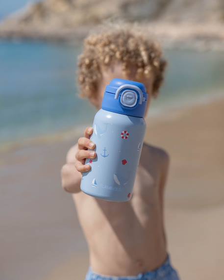 Gourde enfant avec paille isotherme 550 ml Bleu+Rose 1 - vertbaudet enfant 